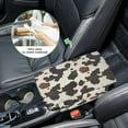 thumbnail image 5 of Renewold Cow Print Retro Car Center Console Armrest Cover Comfortable Armrest Seat Box Pad with Organizer Pockets Console Lid Protector Cushion Universal Fit for Most Vehicles SUVs, 5 of 9