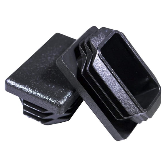 Tapones perforados de plástico Prescott Plastics de 2,54 x 3,81 cm, color negro, paquete de 10