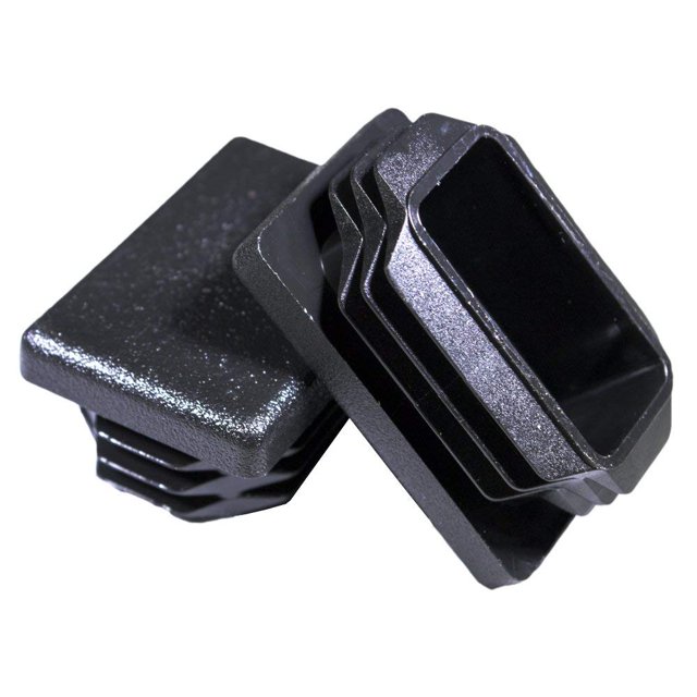 Tapones perforados de plástico Prescott Plastics de 2,54 x 3,81 cm, color negro, paquete de 10
