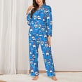 thumbnail image 2 of Pofeuu Gnomes in USA Print Womens Pajamas Set Long Sleeve Sleepwear Button Down Nightwear Soft Pj Lounge Sets Button Down Pajamas Women-Medium, 2 of 7