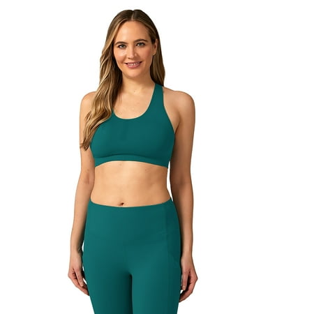 

2 Pack 32 Degrees Cool Women s Fitted Seamless Racerback Sports Bra - Shaded Spruce - Large