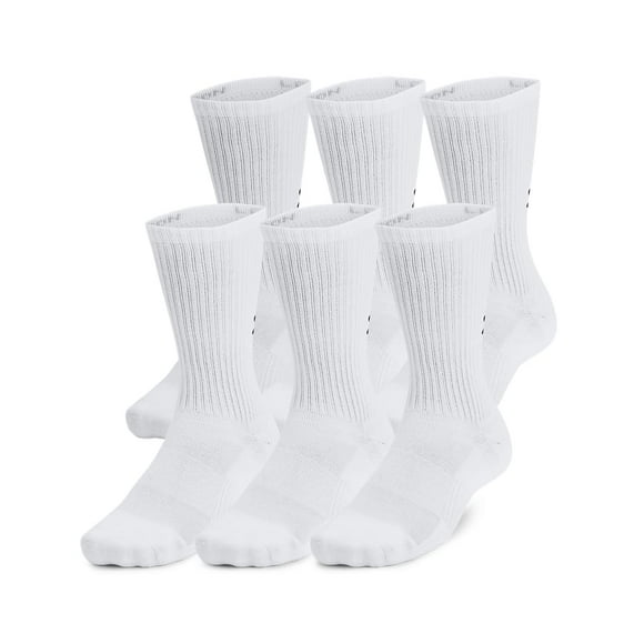 Calcetines Under Armour Training Cotton Crew, 6 unidades, blancos, unisex
