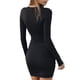 thumbnail image 3 of Txlixc Vestido ajustado para mujer, Club ahuecado cruzado frontal de manga larga sexy Txlixc Sexy, 3 of 8
