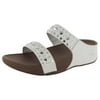 FitFlop Womens Biker Chic Slide Slip On Sandal Shoes, Urban White, US 11
