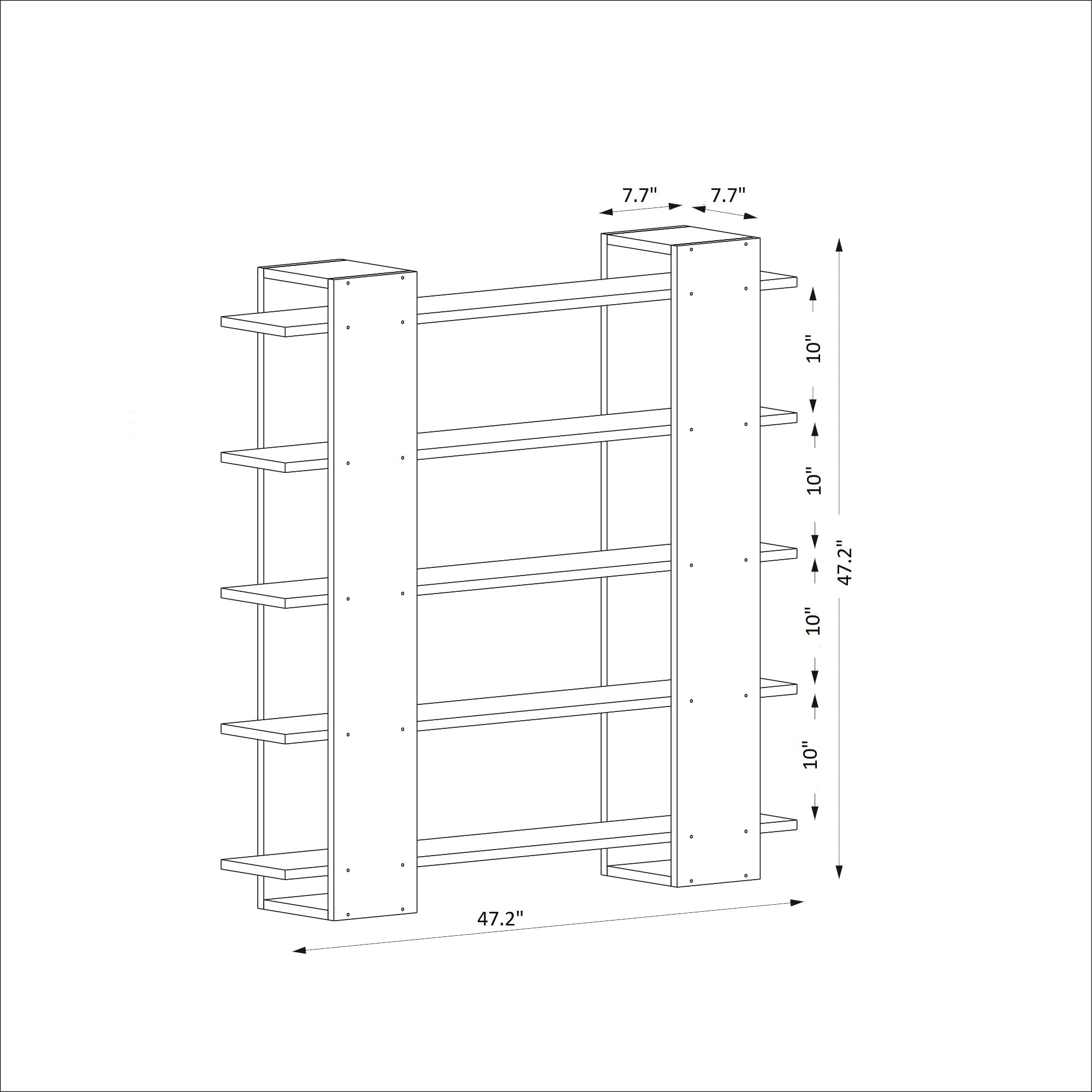 Ada Home Decor Sultan Multiple Tier Open Shelf Modern Bookcase, Walnut/White