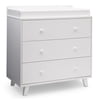 Delta Children Ava 3 Drawer Dresser with Changing Top, Greenguard Gold Certified, White