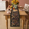 thumbnail image 2 of Boho Black Flowers Table Runner - 120 Inch Long Spring Abstract Watercolor Floral Leaf Cotton and Linen Blended Dress Scarves Farmhouse Table Runner for Kitchen Dining, Coffee Table, 13" x 120", 2 of 8