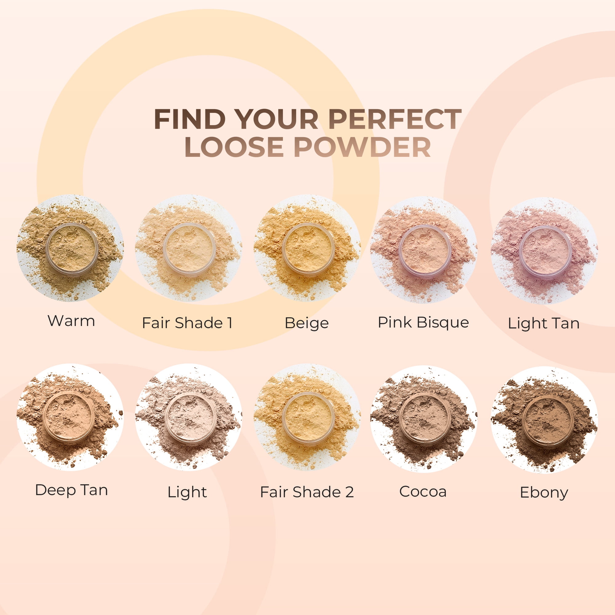 2pc FOUNDATION with KABUKI BRUSH Mineral Makeup (WARM Neutral Shade-Most Popular) Matte Loose Powder Bare Face Cosmetics Full Coverage Long Lasting All Skin Types SPF 18