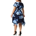 thumbnail image 3 of Agnes Orinda Women's Plus Size Valentines Day Polka Dots Short Sleeve High Low Hem Tie Waist Flare Midi Dresses 4X Blue White, 3 of 6