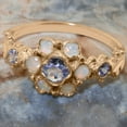 thumbnail image 5 of LBG British Made 9k Rose Gold Natural Tanzanite & Opal Womens Statement Ring - 33 size options - Size 9.25, 5 of 7