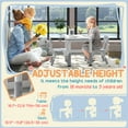 thumbnail image 4 of Qaba Ensemble de Table et Chaises pour Enfants 3 Pcs à Hauteur Réglable avec Rangement, Gris, 4 of 10