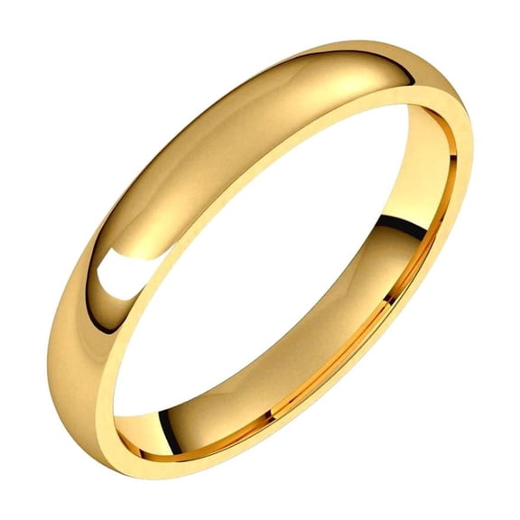 10k Yellow Gold 3mm Polished Light Comfort-Fit Band Ring Size 9 Ring for Women and Men - 2.7 Grams