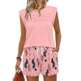 thumbnail image 5 of Two Piece Sets for Women Trendy Short Sets Beach Vacation Clothes Airport Travel Cruise Summer Outfits Pink L, 5 of 6