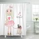 thumbnail image 1 of Cortina de Baño ABPHQTO Rosa Adorable Linda Niña Perro Pug 160x180 cm, 1 of 1