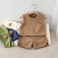 thumbnail image 7 of Atogsazn Toddler Baby Boys Summer Clothes Set Newborn Sleeveless Tank Tops & Shorts Outfit Loose Fit Outerwear Brown 5-6 Years Fashion, 7 of 7