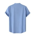 thumbnail image 5 of Zylanna Men's Button Polo Shirts Tee, Solid Color Summer Stand-up Collar Short Sleeve Casual Pullover for Men Blue Size S, 5 of 6