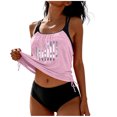 thumbnail image 1 of Floleo Women Floral Print Swimsuit With Removable Chest Cushion Loose Suitable Drawstring High Cut Plan Comfortable Stretchy Swimwear For Beach Pool Vacation Summer(Pink,2XL), 1 of 4