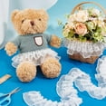 thumbnail image 3 of Double Layer Polyester Organza Pleated Lace Trim Ribbons White 2-3/8 inch(60mm) about 10.00 Yards(9.14m)/pc, 3 of 9