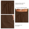 thumbnail image 4 of Pantalones cortos con volantes de verano para mujer, cintura elástica, cordón ajustable, dobladillo enrollado, color puro, café, talla S, 4 of 5