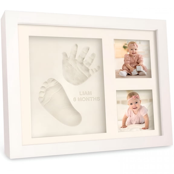 CCOCC Baby Hand and Footprint Kit-Quick Dry Clay Baby Footprint Kit,Pets Paw,Newborn Keepsake Picture Frame for Boys,Girls,New Mom Gifts for Shower&Registry,Grandparents (Alpine White)