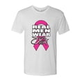 thumbnail image 2 of Wild Bobby, Real Men Wear Pink Awareness Mens Premium Tri Blend T-Shirt, Heather White, Medium, 2 of 3