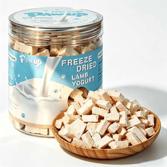 PAWUP Freeze Dried Goat Milk Dog Treats, Low Lactose for Sensitive Stomach Puppies, Immune & Cognitive Support, High Protein Training Treats, 2.9oz