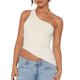 thumbnail image 5 of Gibobby Mujeres un hombro Top sin mangas Slim Fit Tank Top Sexy Streetwear blusa Tops(Blanco,G), 5 of 5