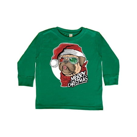 

Inktastic Merry Christmas Pug Gift Toddler Boy or Toddler Girl Long Sleeve T-Shirt