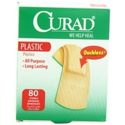 2 Pack Curad Plastic Bandage 4-Sided Seal 2x More Absorbent 80 Bandages Each