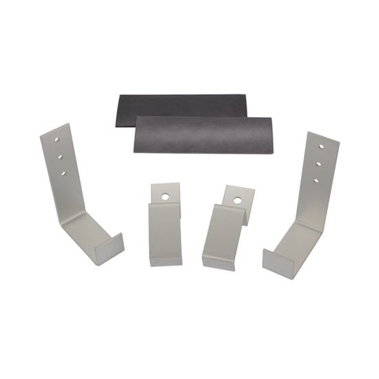 Speedway Motors Universal Aluminum Radiator Mounting Bracket with Pads Kit, Includes 2 Upper and 2 Lower Aluminum Mounting Brackets with 2 Pieces of 1/4” Rubber