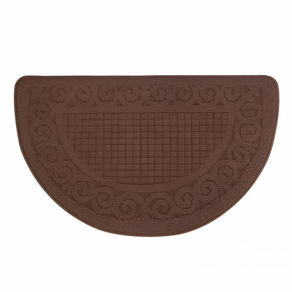 DERONA Kitchen Rugs, Half Round Non-Slip Kitchen Bathroom Toilet Doormat, Kitchen Mats, Half Moon Round Kitchen Rugs Carpet, Anti Skid Absorbent Floor Rug Mat for Kitchen Doorway Floors Accessories