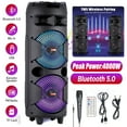 thumbnail image 4 of RIDWIND 4000W Peak Power Bluetooth Speakers Portable Wireless Speaker with Double 6.5 inch Subwoofer Heavy Bass,FM Radio, Microphone, Lights, Remote Control TWS Stereo Sound System Speaker, 4 of 10