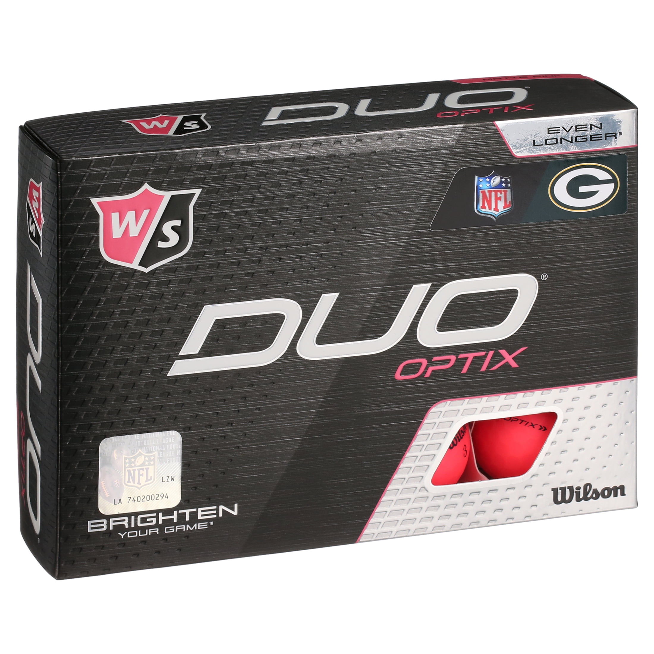 Wilson Staff Duo Optix NFL Straight Distance Golf Balls, Yellow