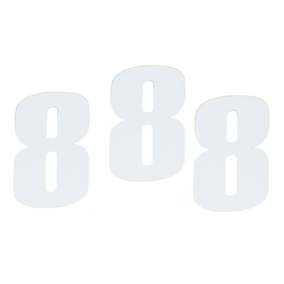 Moose Racing 3-pk Adhesive Race Numbers 6" White #8 (4310-0678)