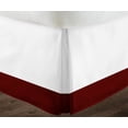 thumbnail image 3 of 1 Piece Split Corner Two Tone Tailored Bed Skirt By D.N.G. BEDDINGS, Full Size 15 Inch Deep Pocket, 800 TC, 100% Egyptian Cotton, Solid White/Burgundy Color., 3 of 3
