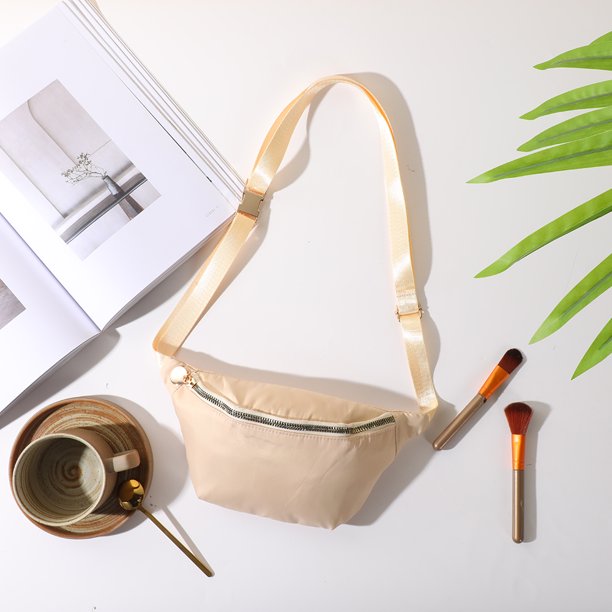 Riñonera de nailon para mujer, bolso de cintura con cremallera, ajustable, ligero, multifunción, resistente al agua