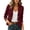 Wine, variant on Staron Cropped Blazer for Women Notched Lapel Slim Fit Long Sleeve Casual Business Work Suit Jacket Solid V Neck Office Party Outerwear Army Green XXL
