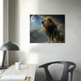 thumbnail image 4 of Nawypu Lion Roaring Dramatic Sky 21 Canvas Art - Home Decor Wall Art Print Poster Painting Large, 4 of 6