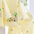 thumbnail image 5 of CAUYDY Newborn Girls Outfits Infant Boys Pajamas Preemie Layette 2 Long Sleeve Top & 2 Pants & Warm Hat & Bib & Bellyband 7PCS Cute Set Fall Winter Sizes 0-3 Months,Yellow, 5 of 9