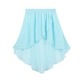 thumbnail image 3 of RUNQHUI Kids Girls Ballet Dance Performance Irregular Hem Chiffon Solid Color Skirt Light Blue 10, 3 of 7
