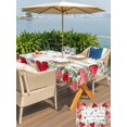 thumbnail image 4 of Outdoor Tablecloth with Umbrella Hole and Zipper, Valentines Love Heart Rectangle Table Cloth 52x70 Inch Waterproof Tablecloth, Eucalyptus Red Love Heart Retro Picnic Table Cover for Patio Camping, 4 of 7