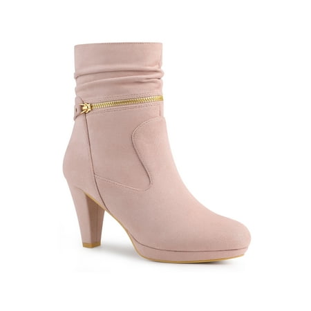 

Perphy Women s Ankle Zip Platform Mid Calf Block Heels Boots