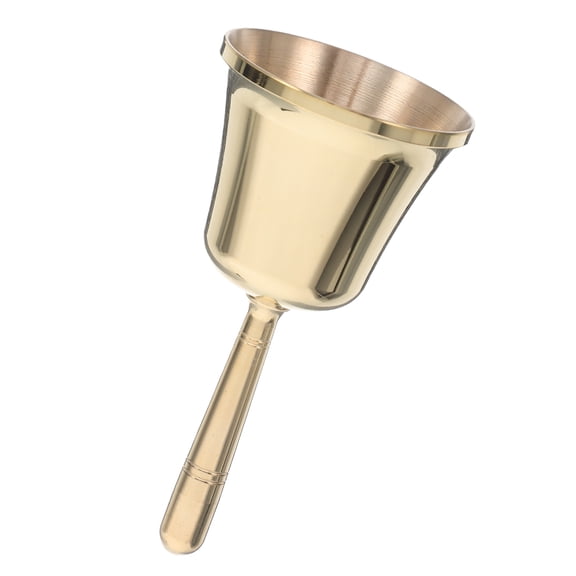 LOLIPPYY Brass Metal Hand Bell with Portable Handle, Loud Clear Sound for Service, Kitchen, Classroom, or Event Use