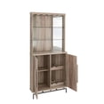 thumbnail image 2 of Home Source Grey Wash Bar Cabinet with Half Moon Handles and Metal Base, 2 of 5