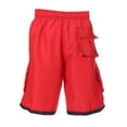 thumbnail image 2 of Sakkas Mens Contrast Stripes Skate Surf Board Short / Swim Trunks - Red - Small, 2 of 2