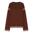 thumbnail image 3 of Timegard Sweaters for Women Drop Shoulder Loose Crewneck Pullover Fall Dressy Casual Comfy Knit Tops, 3 of 4