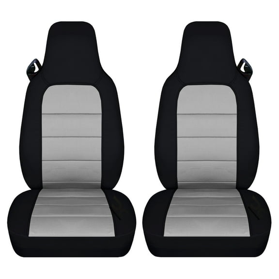 Designcovers Fits 2006-2012 Mazda MX-5 Miata Cotton Seat Covers: Black and Silver