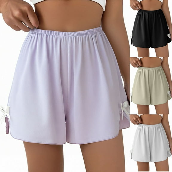 Agkizg Fall Women's Plus Size Pajamas Shorts,Women Cotton Pajamas Shorts Soft Sleepwear Bottom Shorts Loose Home Shorts Lightweight Loungewear Shorts