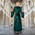 thumbnail image 5 of MYATED Renaissance Dress Women Medieval Dress Velvet Irish Dress Victorian Vintage Costume for Halloween Cosplay Party,Green,S, 5 of 7