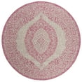 thumbnail image 3 of SAFAVIEH Courtyard Avi Traditional Indoor/Outdoor Area Rug, 6'7" x 6'7" Round, Light Grey/Fuchsia, 3 of 9